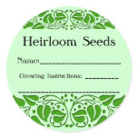 Heirloom Seeds Green Leaf Custom Seed Packet Stick stickers