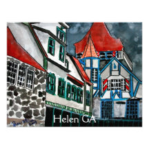 Helen GA vacation paradise German town Georgia art Custom Announcements
