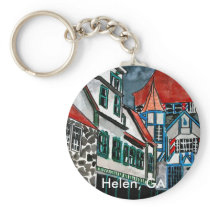 Helen GA vacation paradise German town Georgia art Keychains