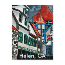 Helen GA vacation paradise German town Georgia art Postcard