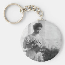 Helen Keller Watering Plants Portrait Keychains