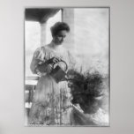 Helen Keller Watering Plants Portrait posters