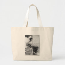Helen Keller Watering Plants Portrait Tote Bags