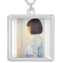 Helene Klimt portrait by Gustav Klimt Custom Necklace