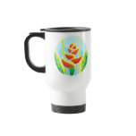 Heliconia Tropical Flower Batik Steel Travel Mug