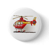 Helicopter Ambulance Button Pin