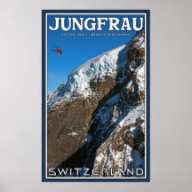Helicopter Approaching the Jungfraujoch Poster