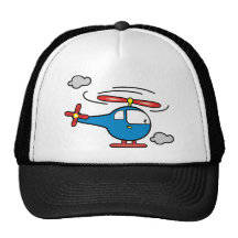 Helicopter Blue an Red Hats