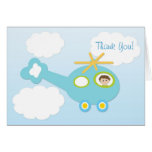 Helicopter, Clouds, Boy Baby Shower Thank You Card