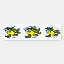 Helicopter Fish Bumper Sticker