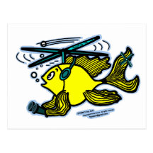 Helicopter Fish Post Cards