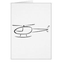 Helicopter in Swish Drawing Style Greeting Card