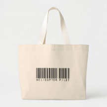 Helicopter Pilot Bar Code Tote Bag