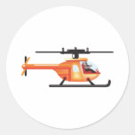 Helicopter Round Sticker