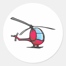 Helicopter Round Sticker