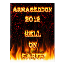 Hell on earth fire and flames. post cards