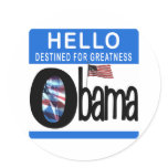 Hello 44th President Barack Obama Round Sticker