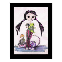 Hello Dollies: Leela the Pouty Girl Postcard
