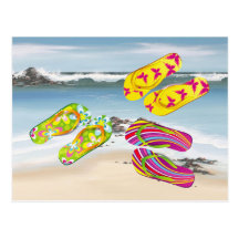 Hello Flip Flops Post Card