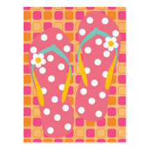 Hello Flip Flops Post Card
