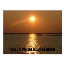 Hello from Cleveland - Sunset Postcard