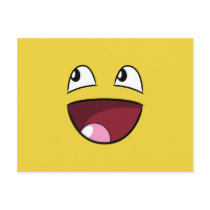 hello happy face postcard