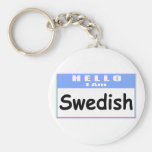Hello, I Am Swedish ... Nametag Key Chains