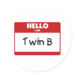 Hello I Am Twin B stickers