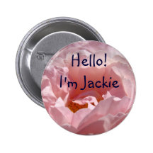 Hello I'm Jackie! buttons Hi Welcome Pink Rose