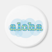 Hello in Hawaiian - Aloha with argyle pattern Refrigerator Magnet