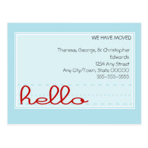 Hello Moving Announcement Post Card
