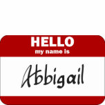 Hello My Name Is Abbigail (Red) t-shirts