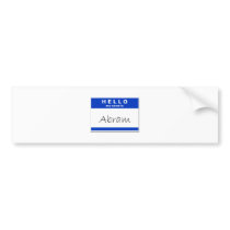 Hello My Name Is Abram Bumper Sticker