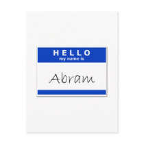 Hello My Name Is Abram Post Cards