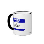 Hello My Name Is Adam (Blue) mugs