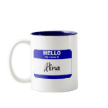 Hello My Name Is Alina (Blue) mugs