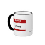 Hello My Name Is Aniya (Red) mugs
