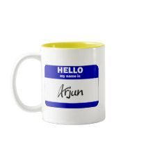 Hello My Name Is Arjun (Blue) Mug