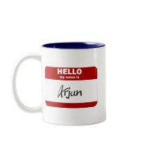 Hello My Name Is Arjun (Red) Mug