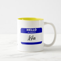 Hello My Name Is Ayla (Blue) Coffee Mugs