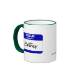 Hello My Name Is Britney (Blue) mugs
