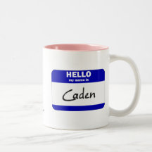 Hello My Name Is Caden (Blue) Coffee Mug