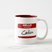 Hello My Name Is Caden (Red) Coffee Mug