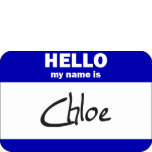 Hello My Name Is Chloe (Blue) t-shirts
