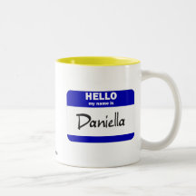 Hello My Name Is Daniella (Blue) Coffee Mug