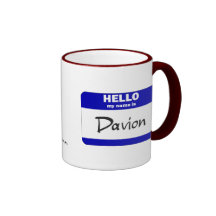 Hello My Name Is Davion (Blue) Coffee Mug
