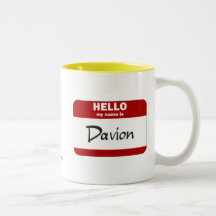 Hello My Name Is Davion (Red) Mug