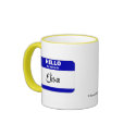 Hello My Name Is Elisa (Blue) mugs