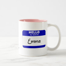 Hello My Name Is Emma (Blue) Coffee Mug