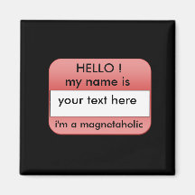 hello my name is,.fridge magnet